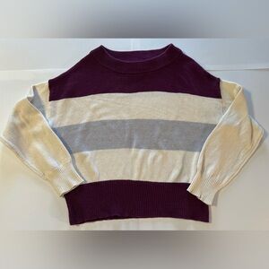 Lucky Brand Color Block Striped Knit Sweater Size Medium